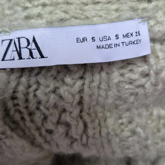 Zara Sage Green Jewel Button Wool Blend Cardigan Size S - Picture 15 of 16